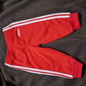Adidas Pants, 9 months,  Red & White